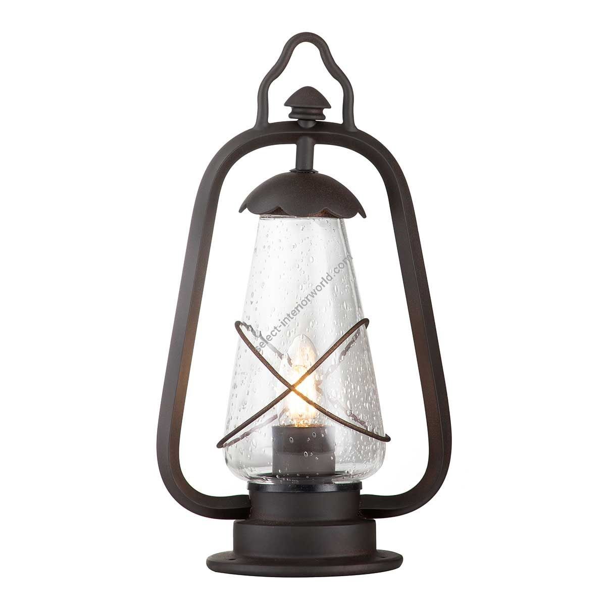 Elstead Lighting / Outdoor Pedestal Lights / Miners 1 Lantern Old Bronze