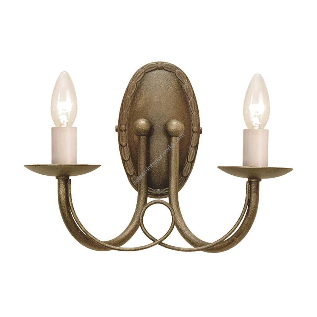 Elstead Lighting / Wall Lights / Minster 2 Black & Gold Patina