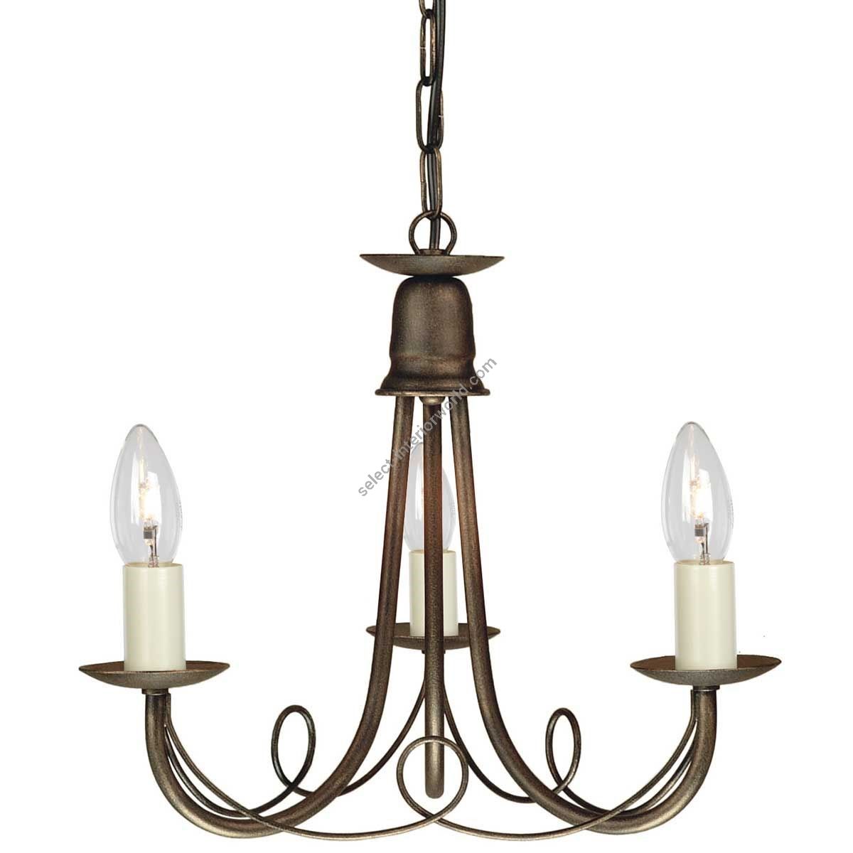 Elstead Lighting / Chandeliers / Minster 3 Black & Gold Patina