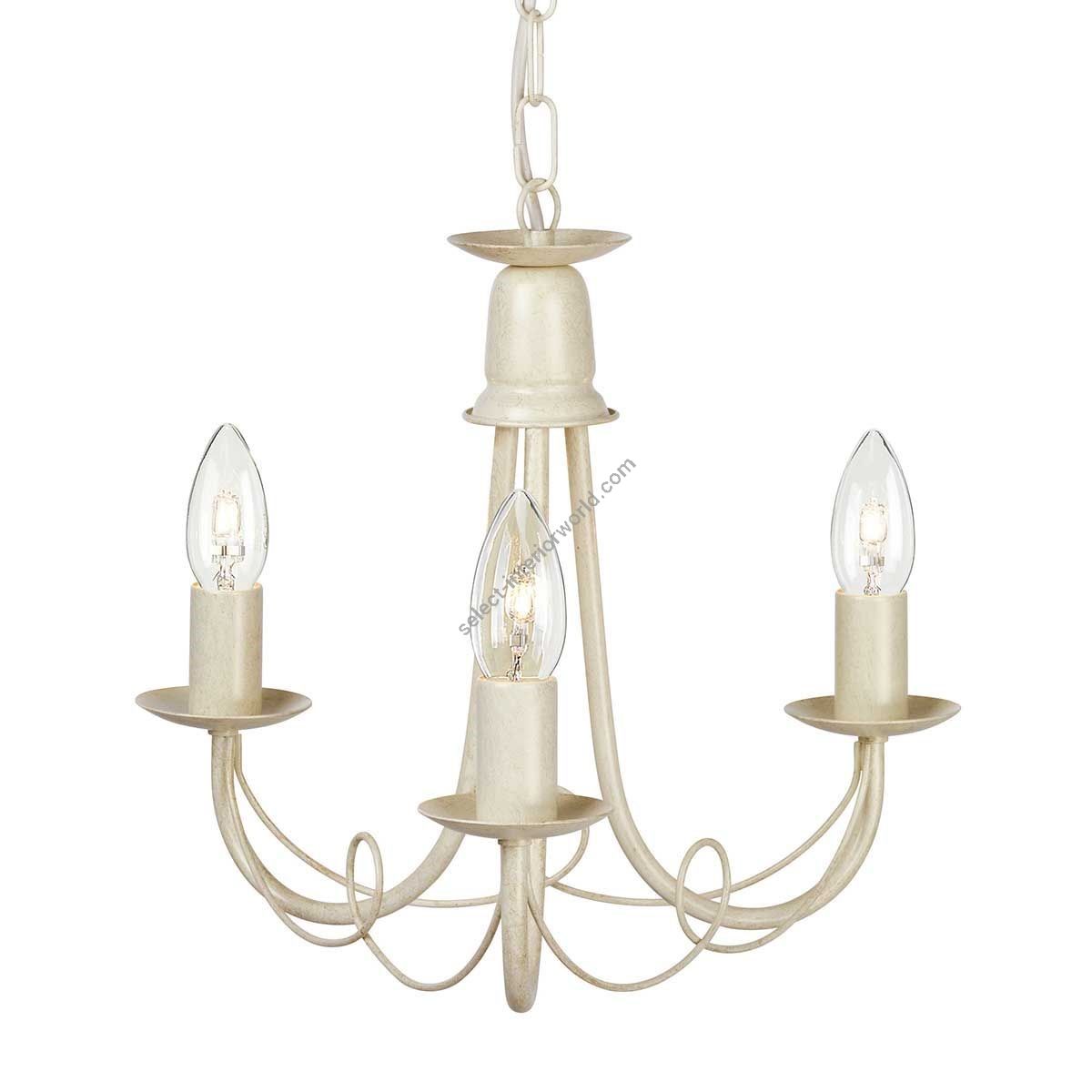 Elstead Lighting / Chandeliers / Minster 3 Light Chandelier - Ivory / Gold Patina