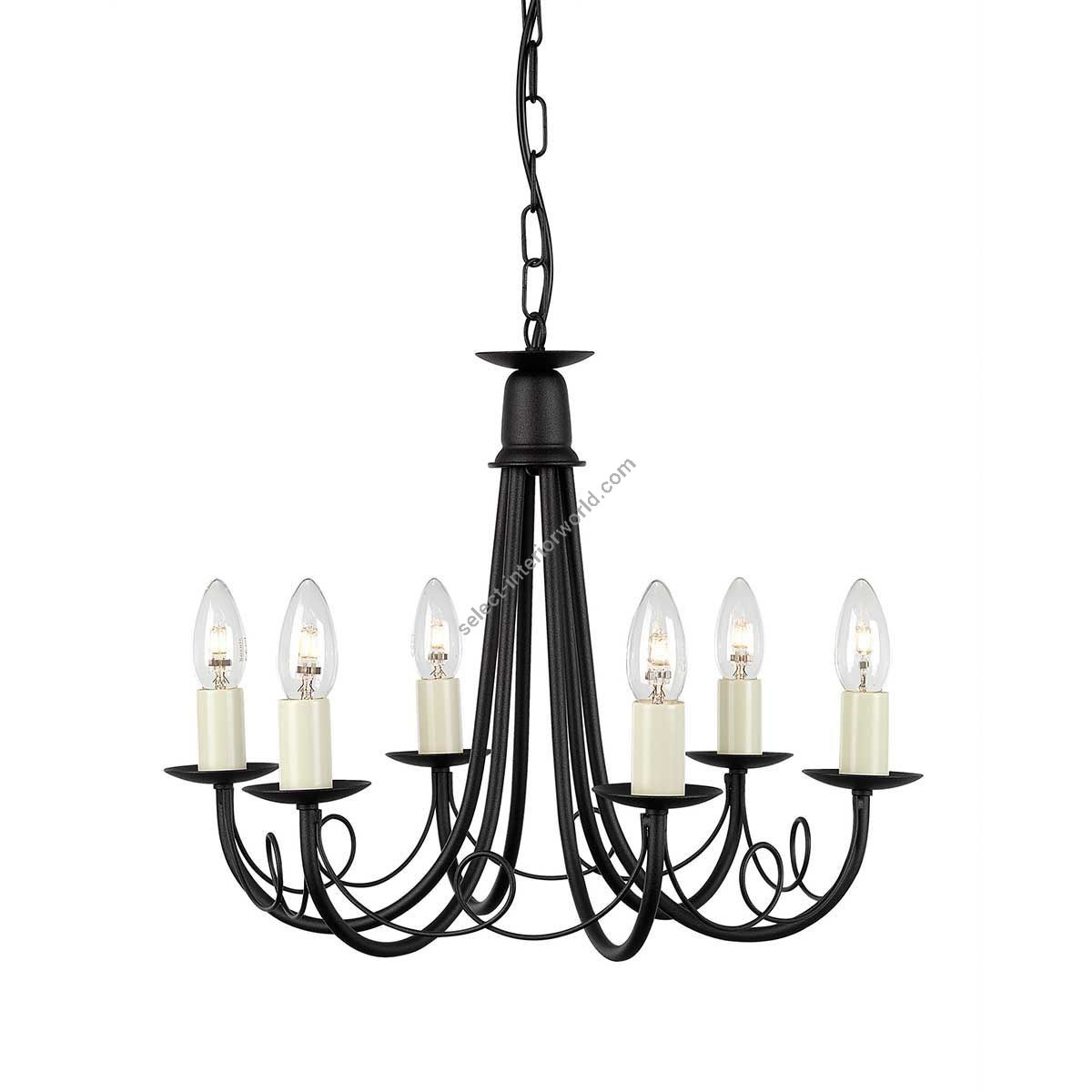 Elstead Lighting / Chandeliers / Minster 6 Black