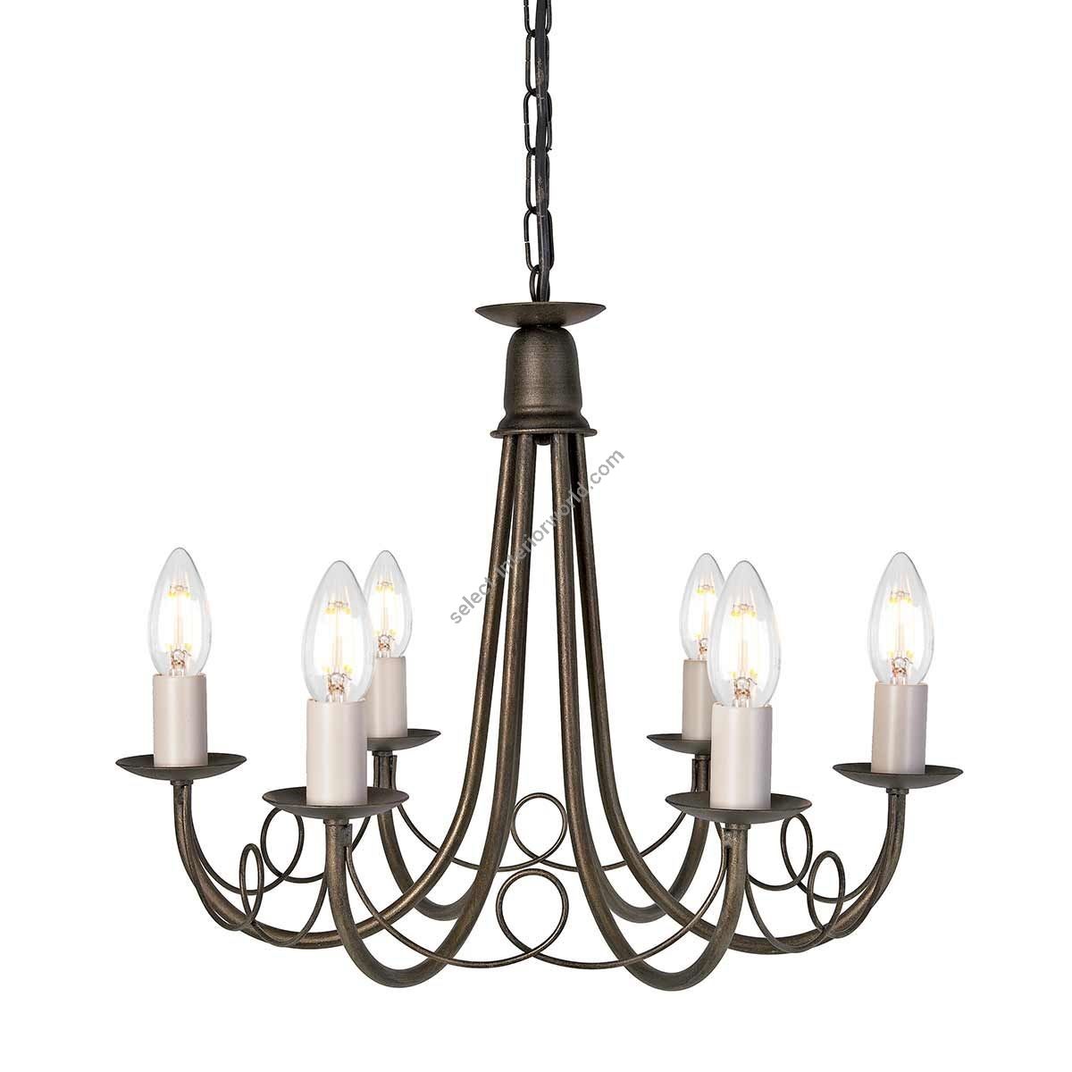 Elstead Lighting / Chandeliers / Minster 6 Black & Gold Patina