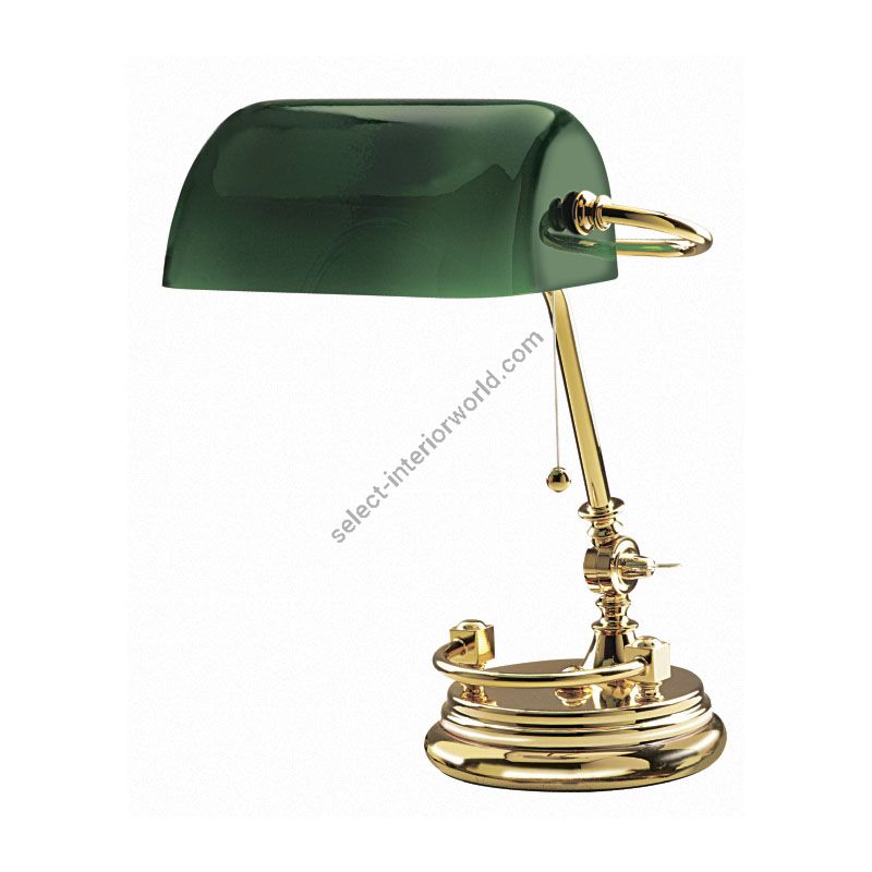 Banker Table Lamp in Brass / Handmade from Italy
