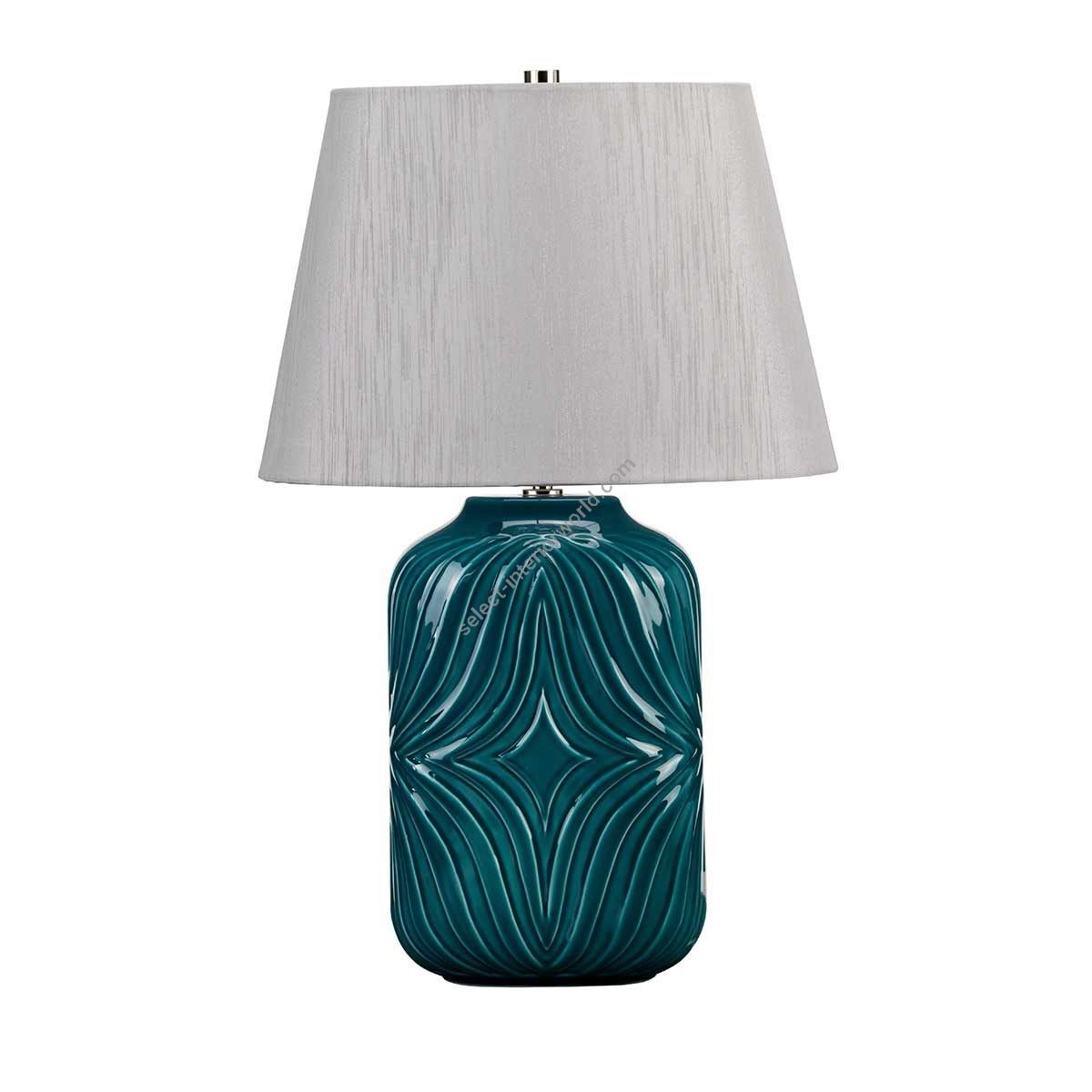 Elstead Lighting / Table Lamps / Muse 1 Turquoise with Grey Shade