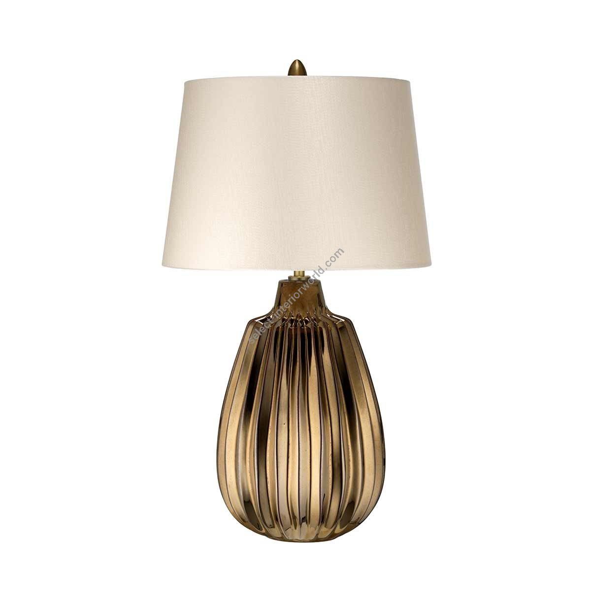Elstead Lighting / Table Lamps / Newham 1 Bronze Ceramic & Pearl shade