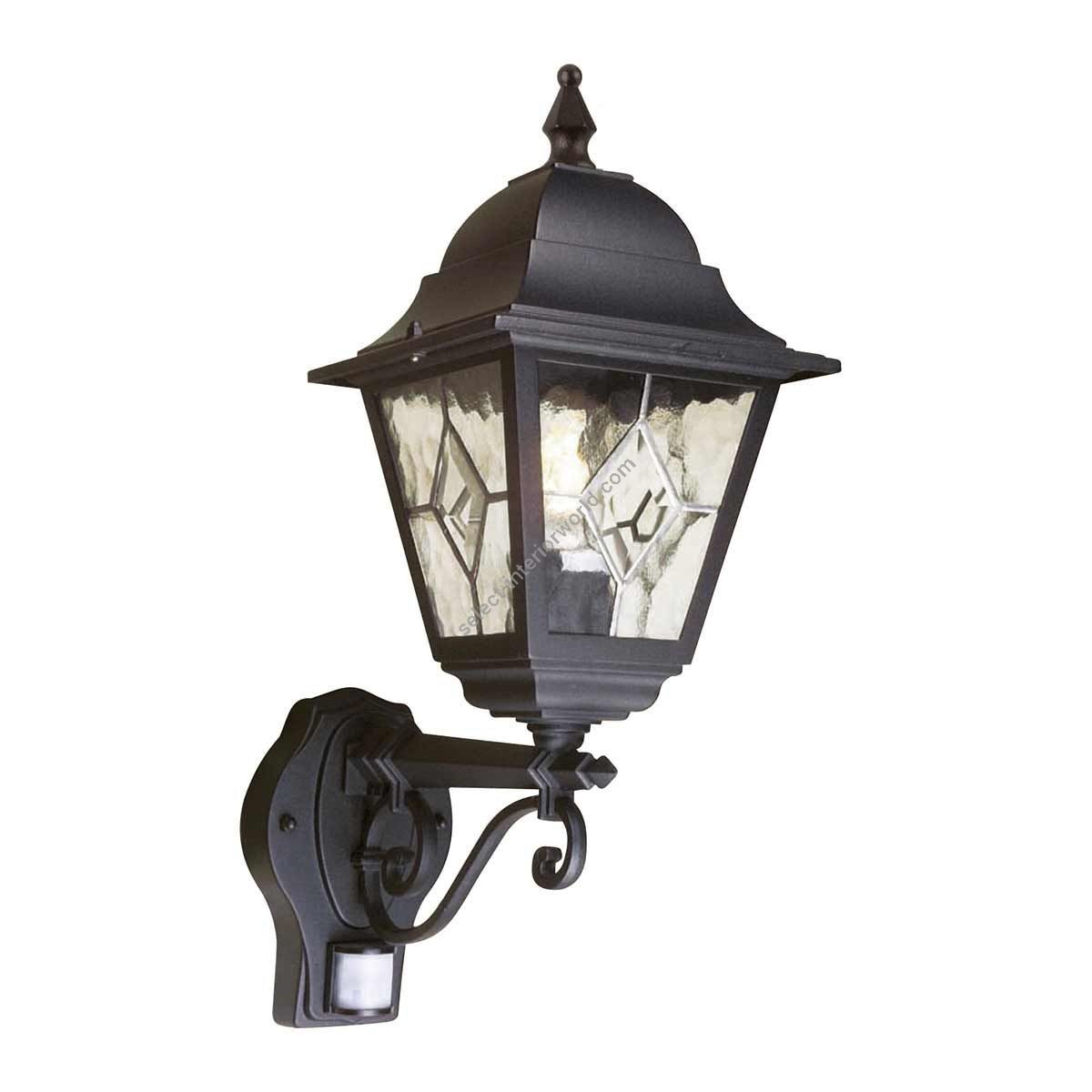 Elstead Lighting / Outdoor Wall Lights / Norfolk 1 Up Lantern with PIR Black