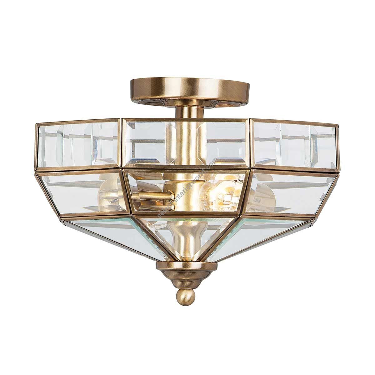 Elstead Lighting / Ceiling Lights / Old Park 2 Semi-Flush Antique Brass