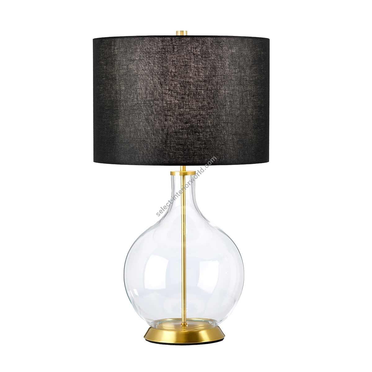 Elstead Lighting / Table Lamps / Orb 1 Aged Brass with Black Shade
