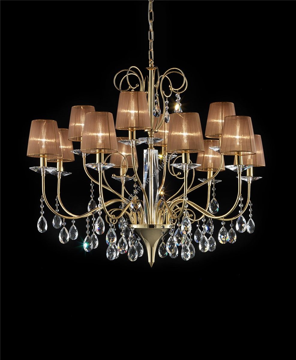 Italian Luxury Lighting / Chandeliers / Orchidea Crystal 12-Light With Lampshades ORC2500 012