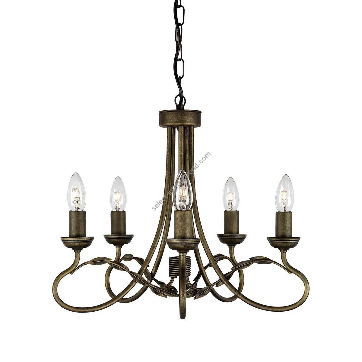 Elstead Lighting / Chandeliers / Olivia 5 Black & Gold Patina