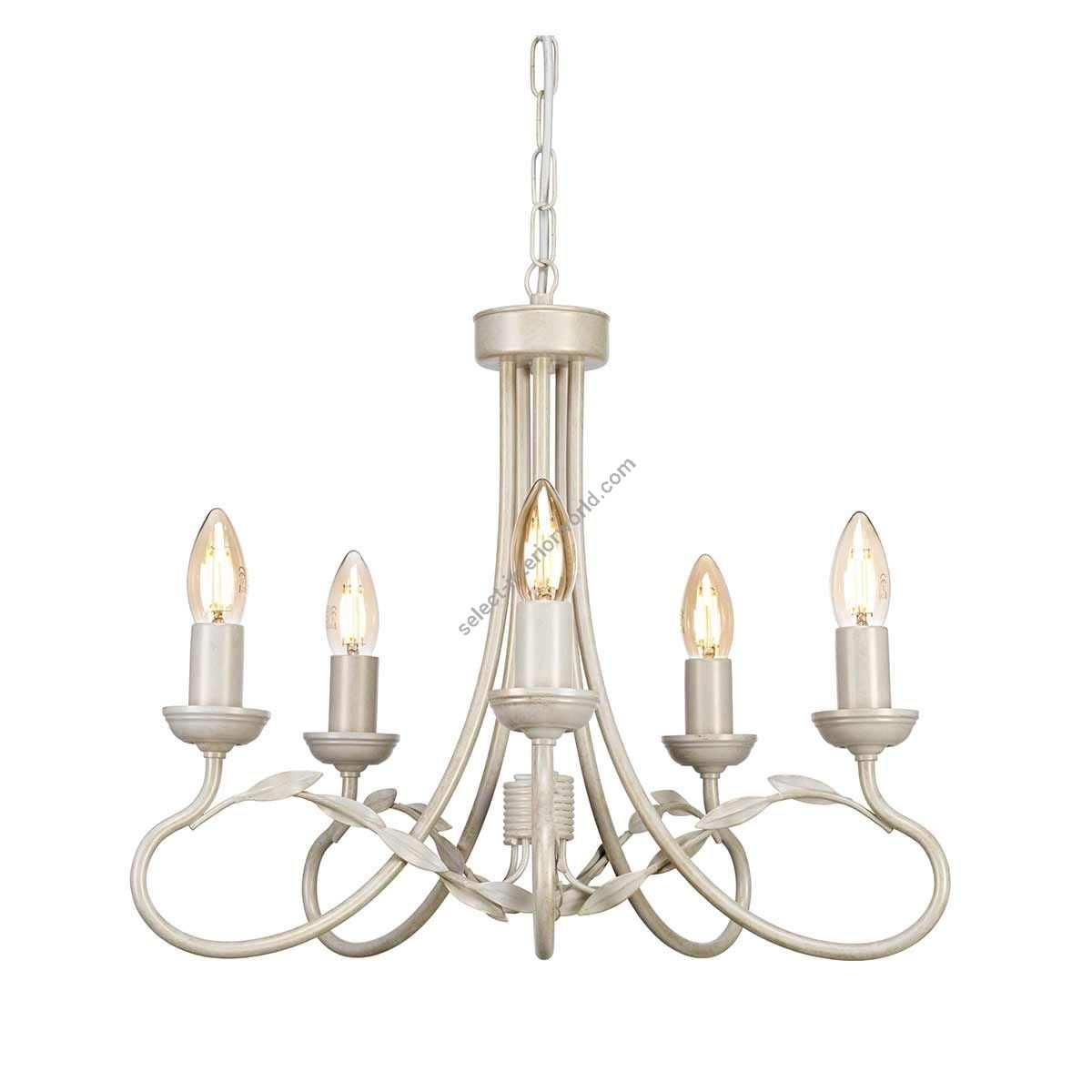 Elstead Lighting / Chandeliers / Olivia 5 Ivory & Gold Patina