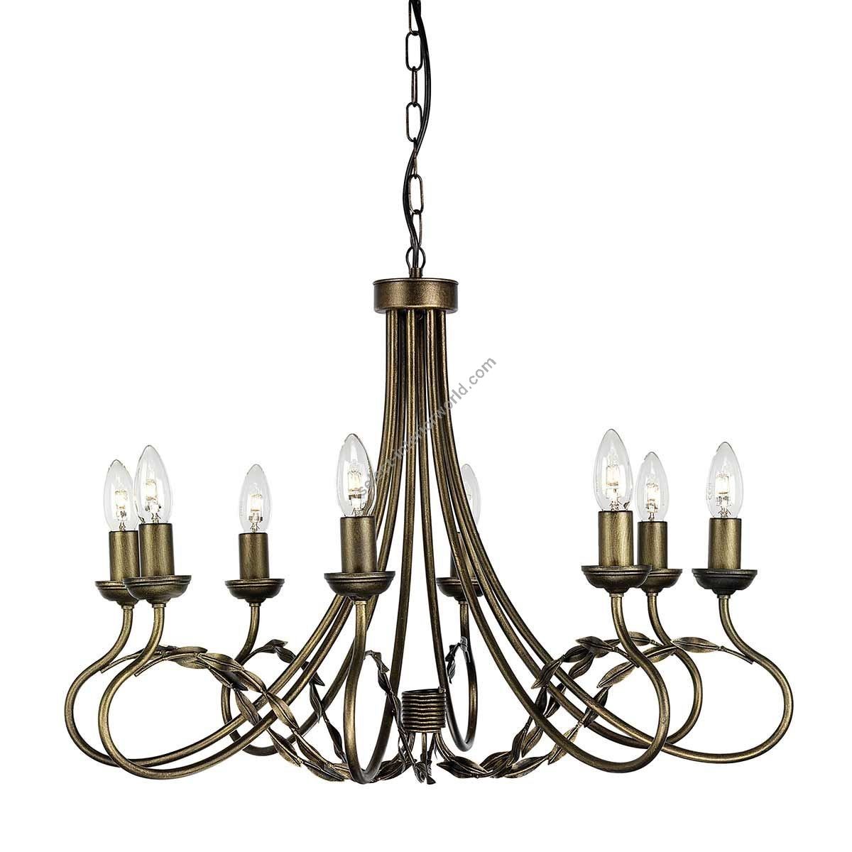 Elstead Lighting / Chandeliers / Olivia 8 Black & Gold Patina