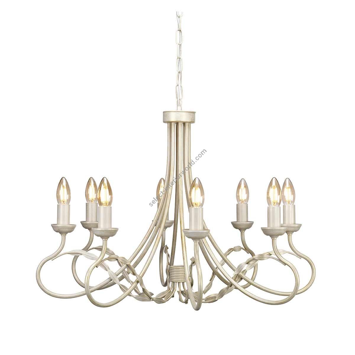 Elstead Lighting / Chandeliers / Olivia 8 Ivory & Gold Patina