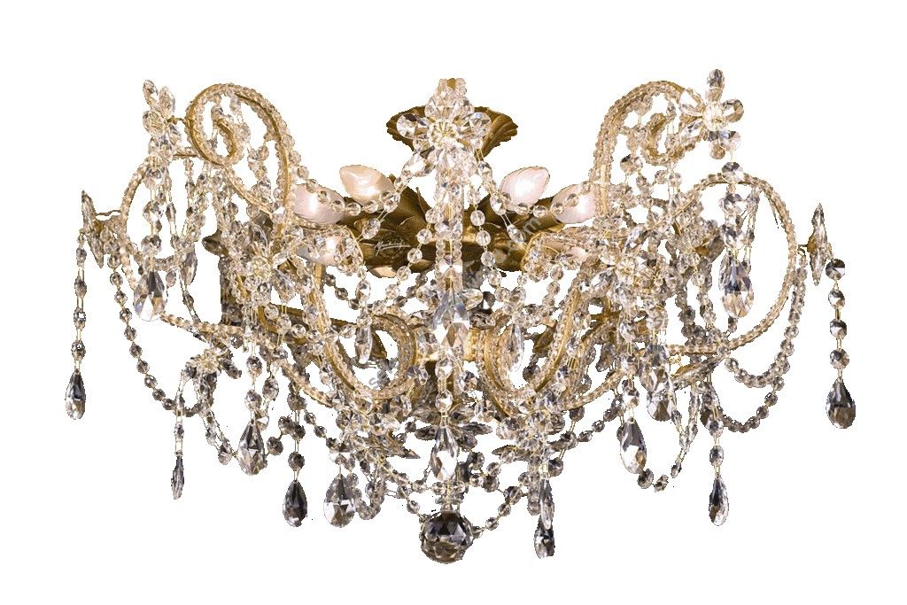 Mechini / Ceiling Lights / Clear Bohemian Crystal and Clear Pearl Banding P314/8