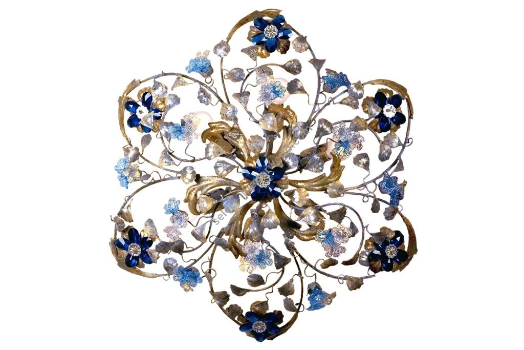 Mechini / Ceiling Lights / Coloured Bohemian Crystal and Murano Glass P583/6