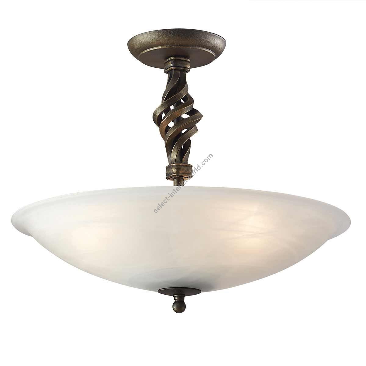 Elstead Lighting / Ceiling Lights / Pembroke 3 Semi-Flush Black & Gold