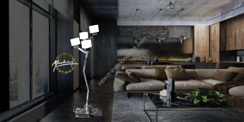 Mechini / Floor Lamps / White Glass Lampshade PT-CUBE/4