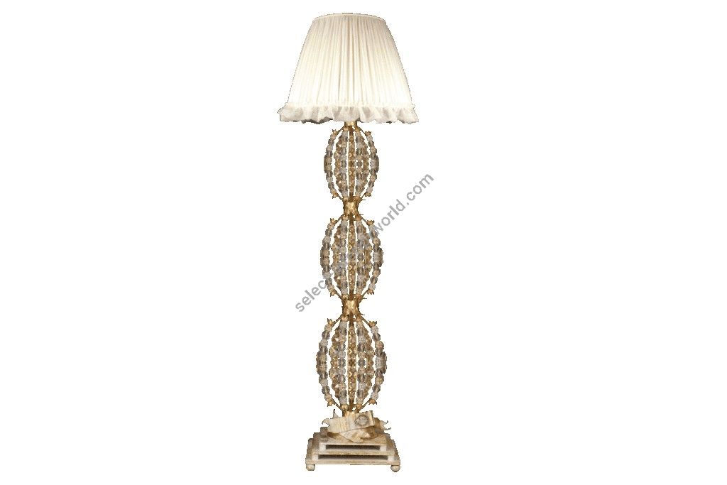 Mechini / Floor Lamps / Clear Bohemian Crystal and Silk Lampshade PT293/1