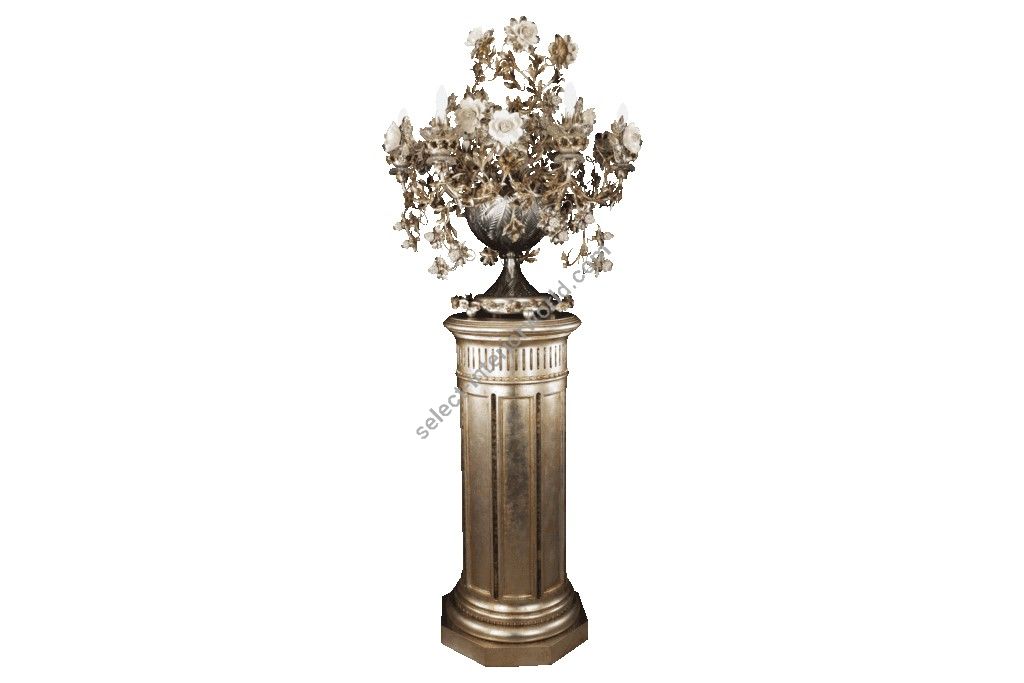 Mechini / Floor Lamps / Clear Bohemian Crystal and Biscuit Ceramic PT299/6