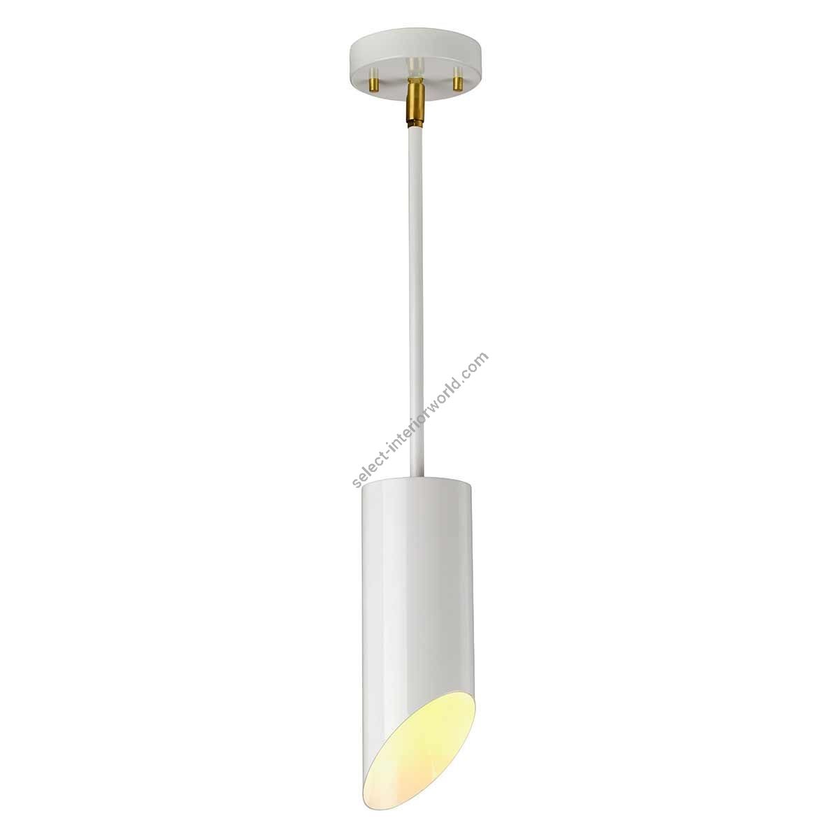 Elstead Lighting / Pendant Lights / Quinto 1 White Aged Brass