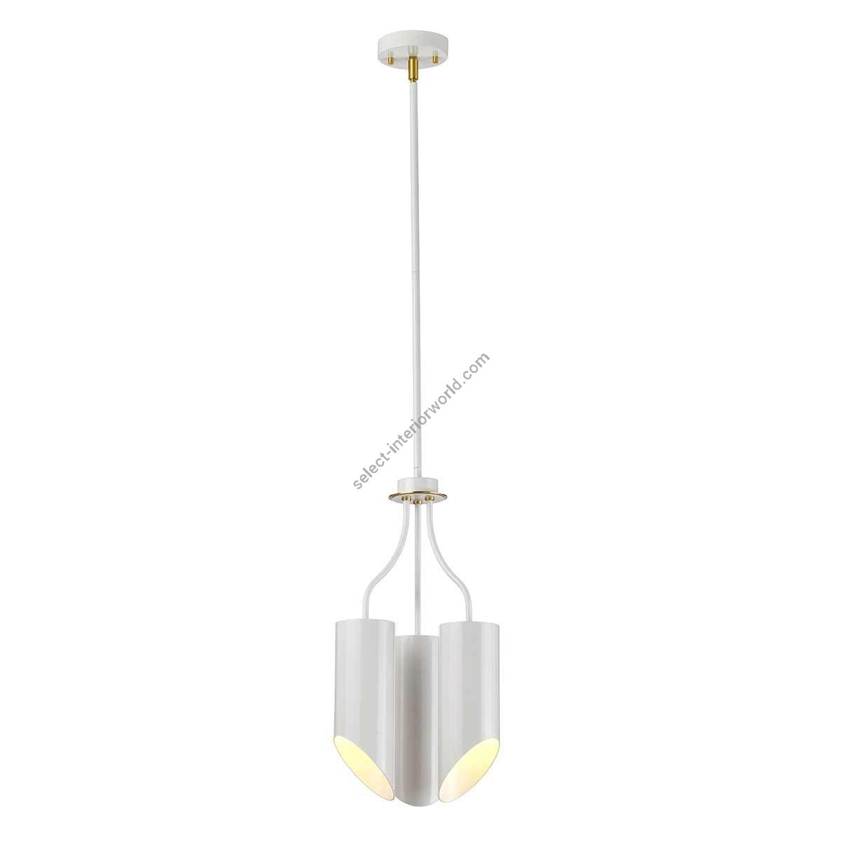 Elstead Lighting / Chandeliers / Quinto 3 White Aged Brass
