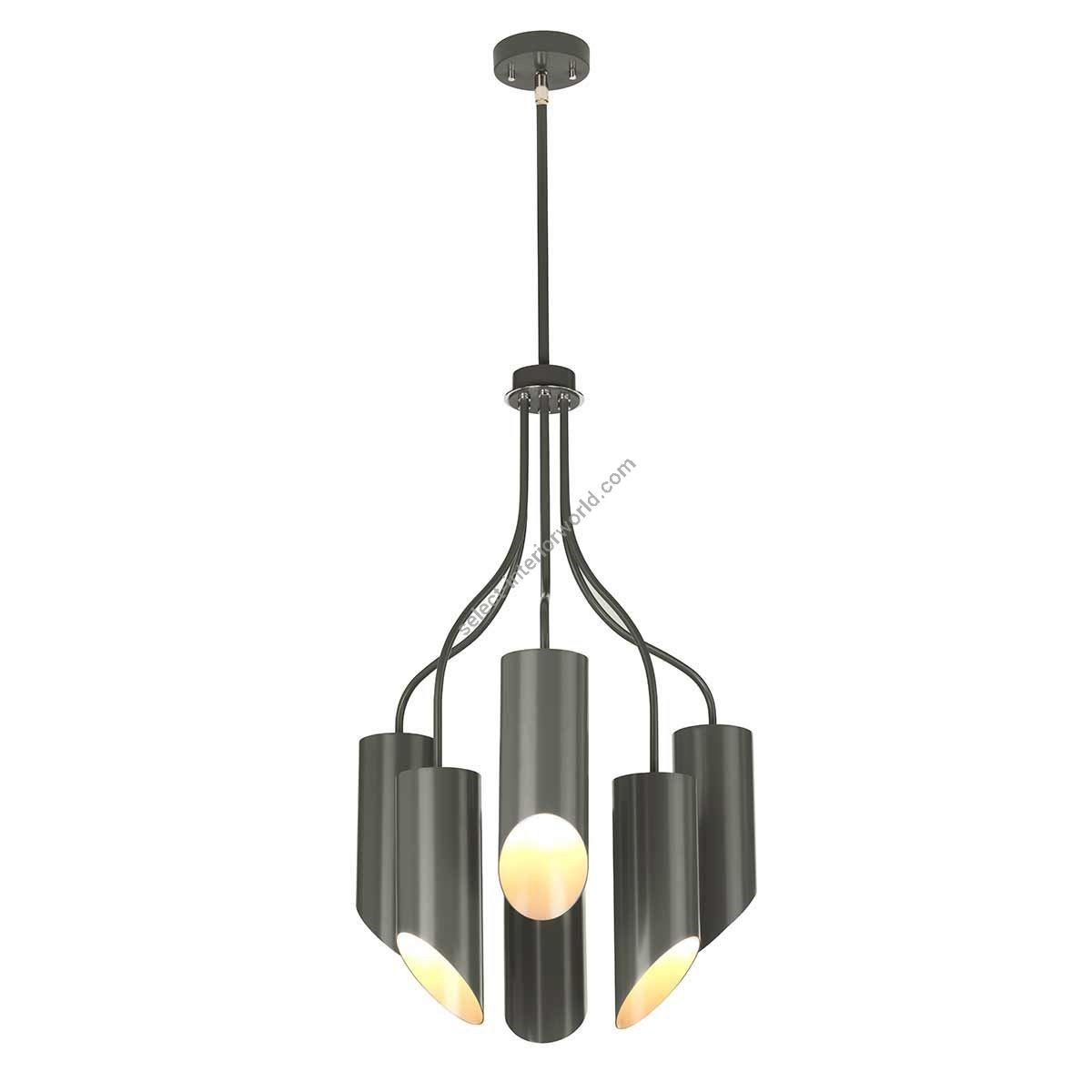 Elstead Lighting / Chandeliers / Quinto 6 Dark Grey Polished Nickel