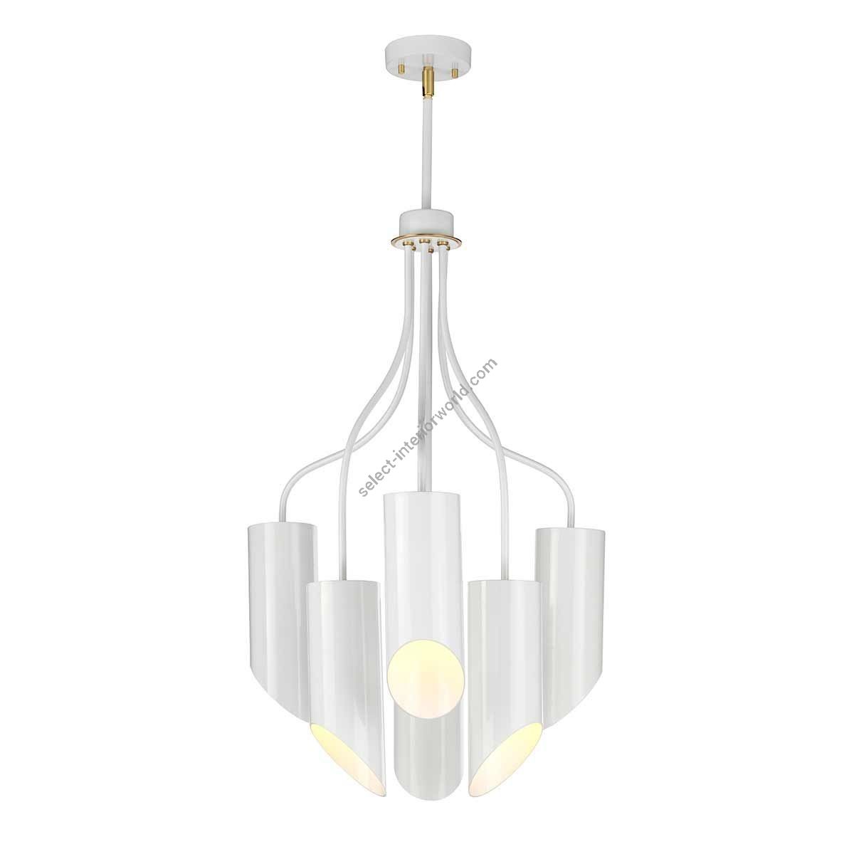 Elstead Lighting / Chandeliers / Quinto 6 White Aged Brass