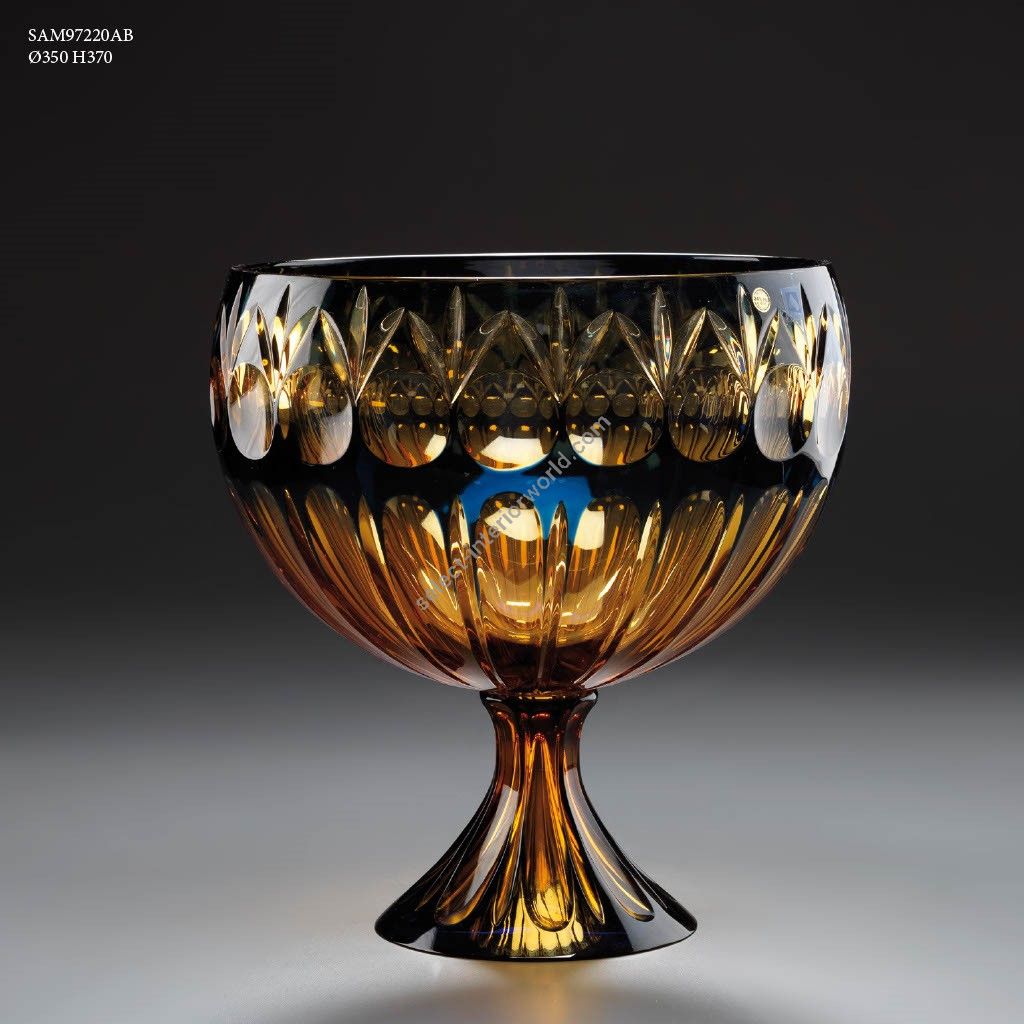 Italian Luxury Lighting / Decorative Bowls / Amber Crystal 37 cm SAM97220AB