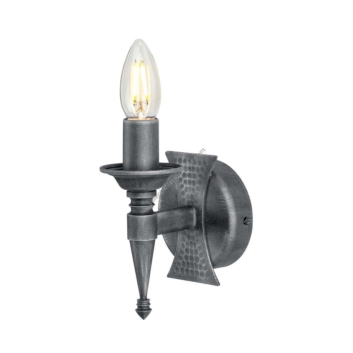 Elstead Lighting / Wall Lights / Saxon Black & Silver Patina