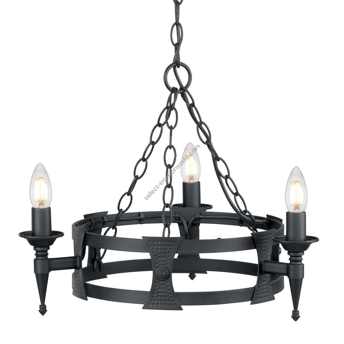 Elstead Lighting / Chandeliers / Saxon 3 Black