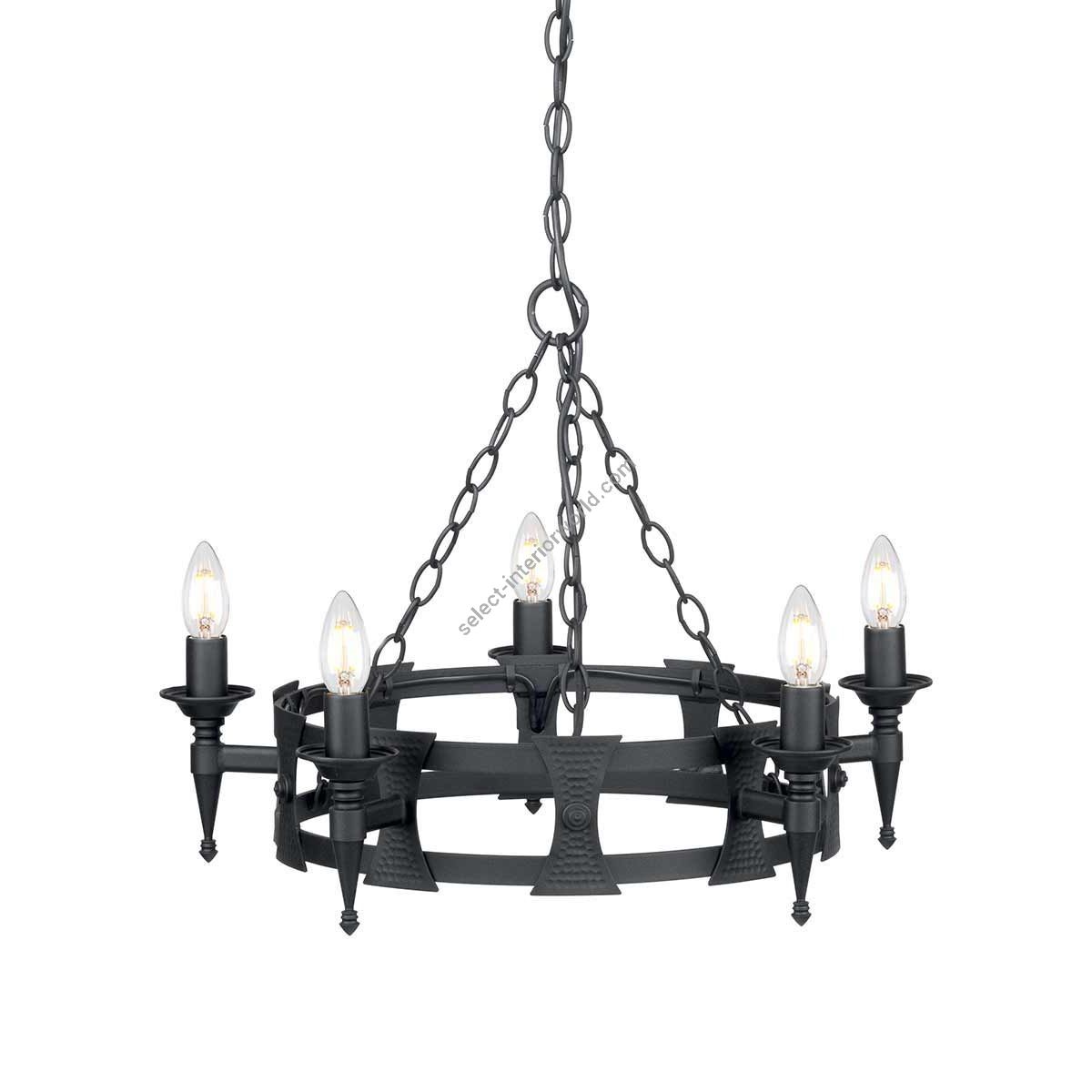 Elstead Lighting / Chandeliers / Saxon 5 Black