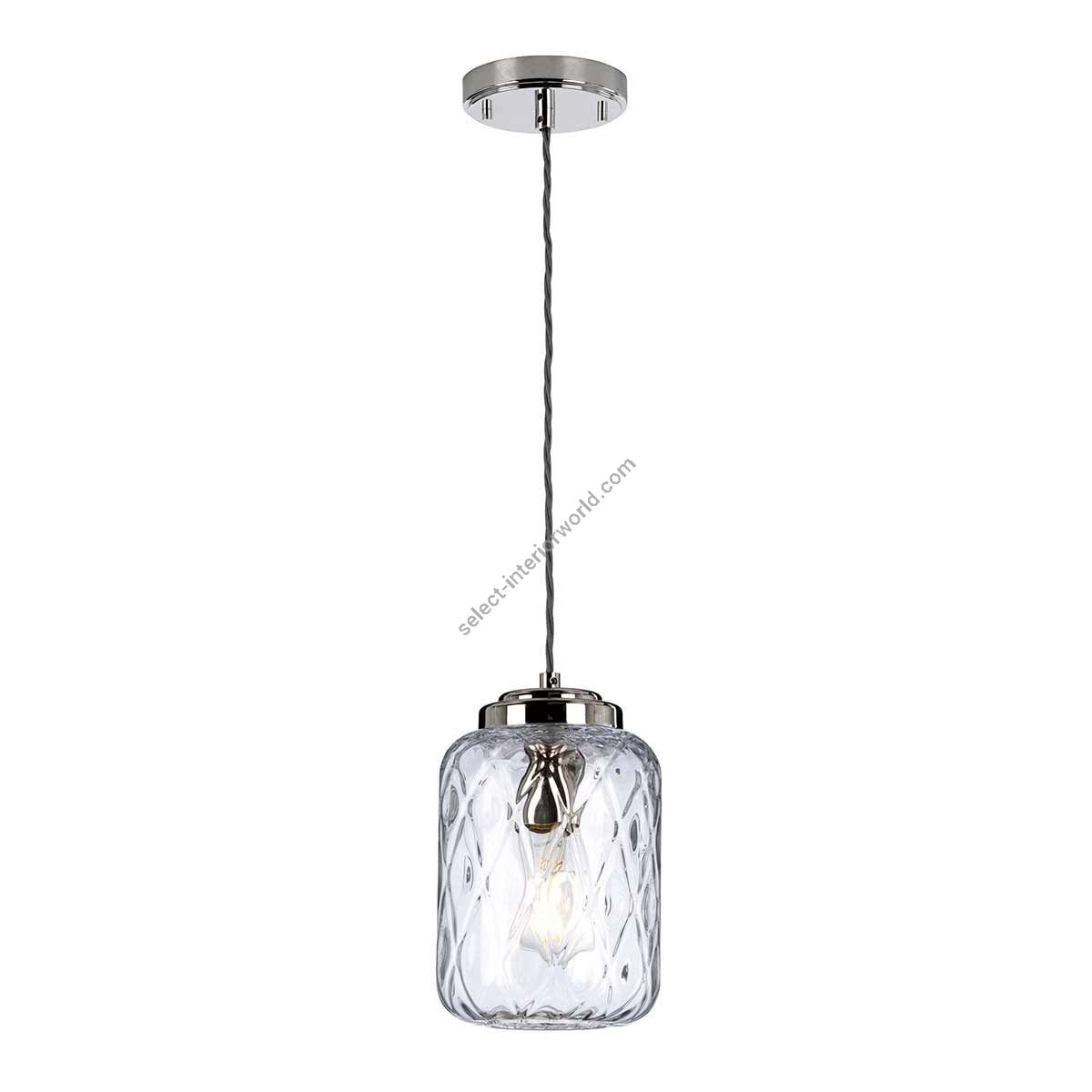 Elstead Lighting / Pendant Lights / Sola 1 Polished Nickel & Clear Glass