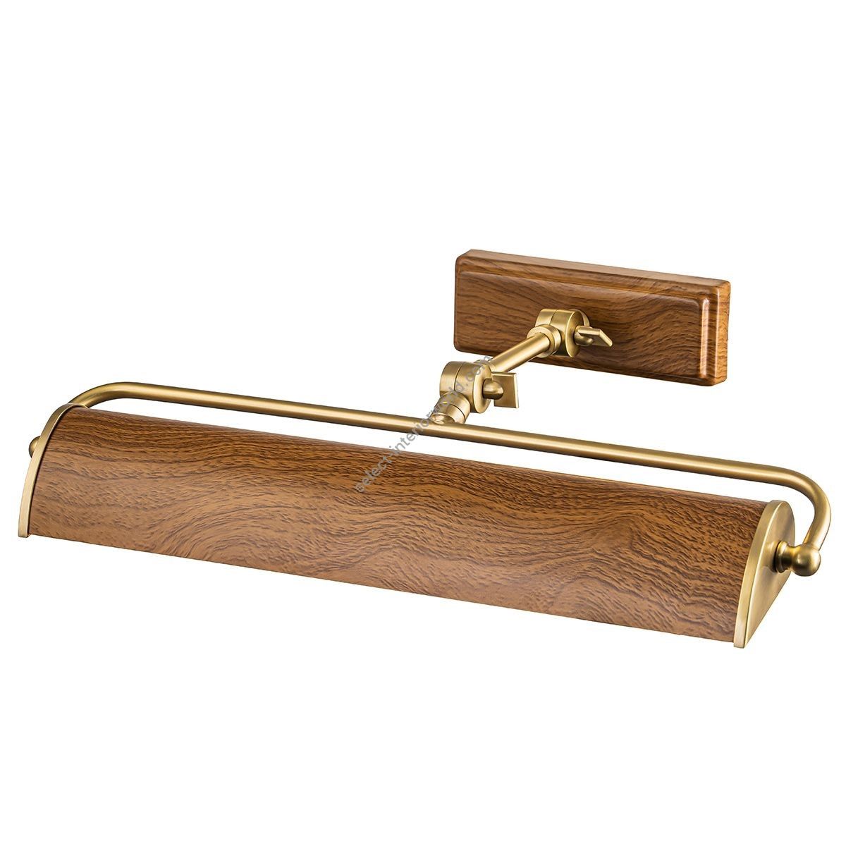 Elstead Lighting / Picture Lights / Winchfield 2lt Medium Aged Brass & Oak Effect