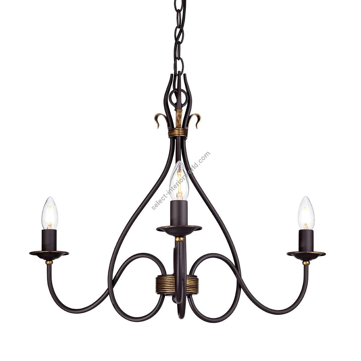 Elstead Lighting / Chandeliers / Windermere 3 Rust & Gold