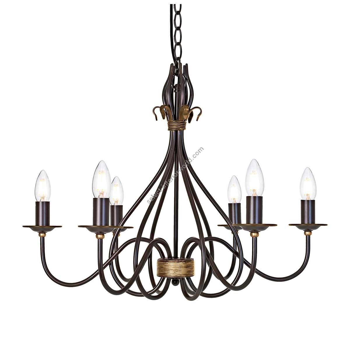 Elstead Lighting / Chandeliers / Windermere 6 Rust & Gold