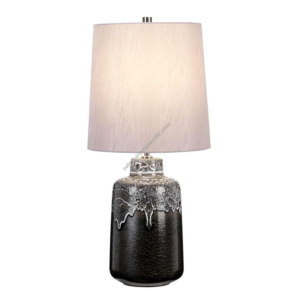 Elstead Lighting / Table Lamps / Woolwich 1 Textured Graphite & White Glaze & Silver Shade