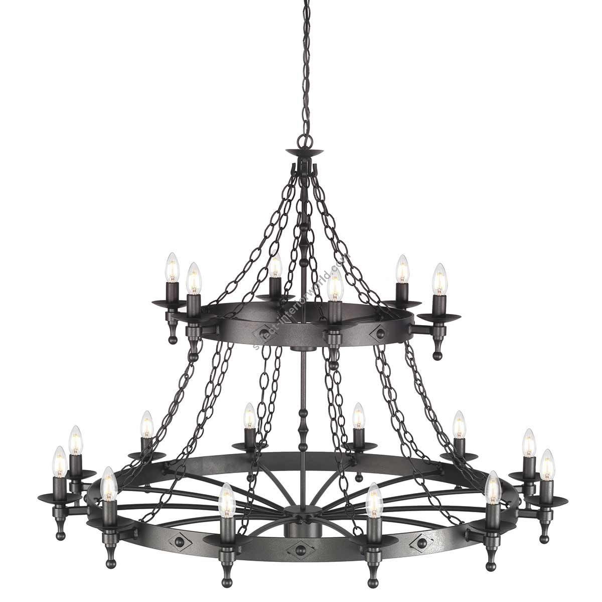 Elstead Lighting / Chandeliers / Warwick 18 Graphite Black