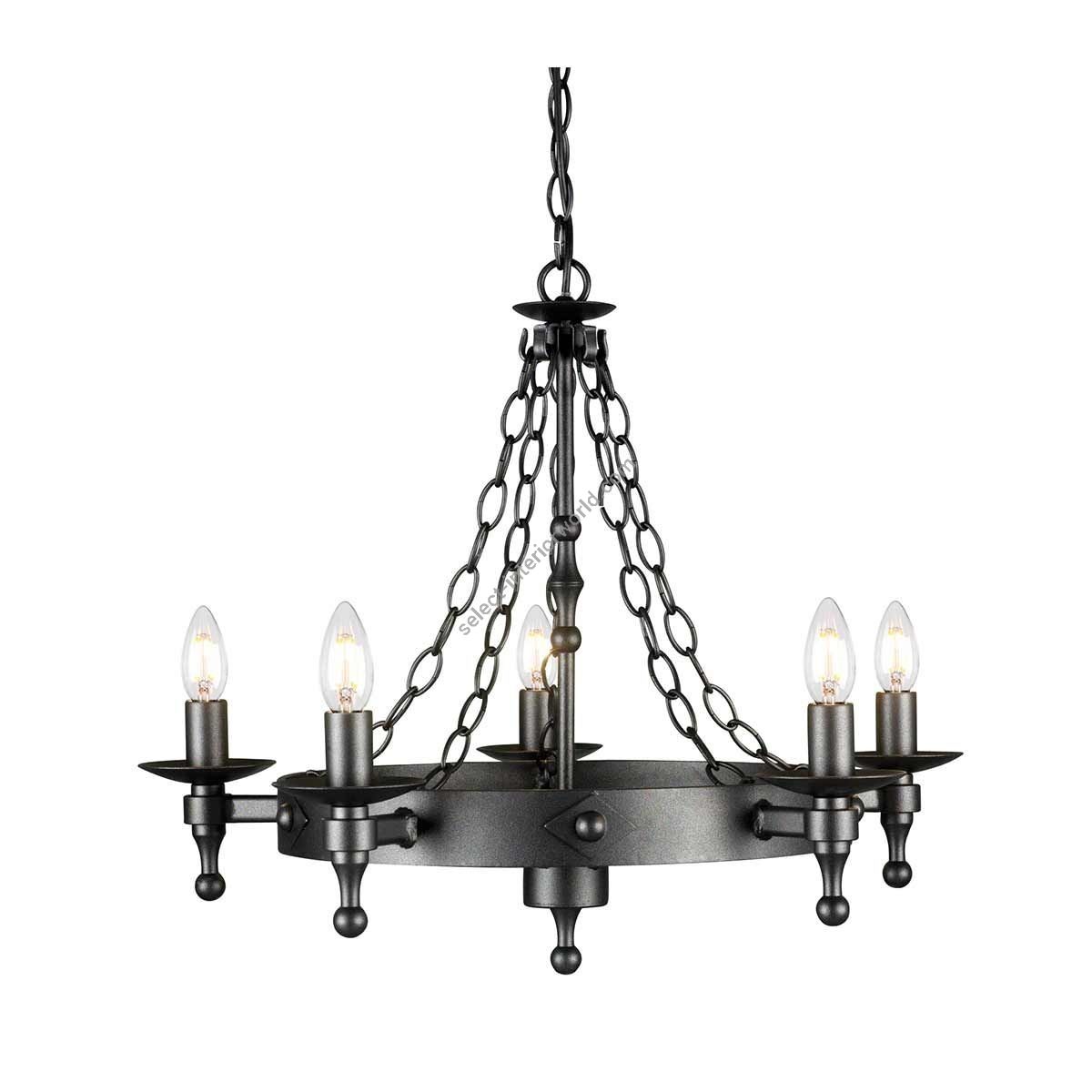 Elstead Lighting / Chandeliers / Warwick 5 Graphite Black
