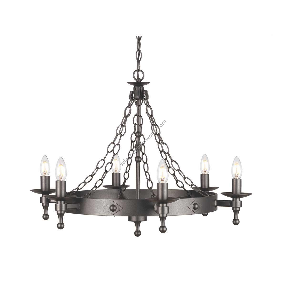 Elstead Lighting / Chandeliers / Warwick 6 Graphite Black