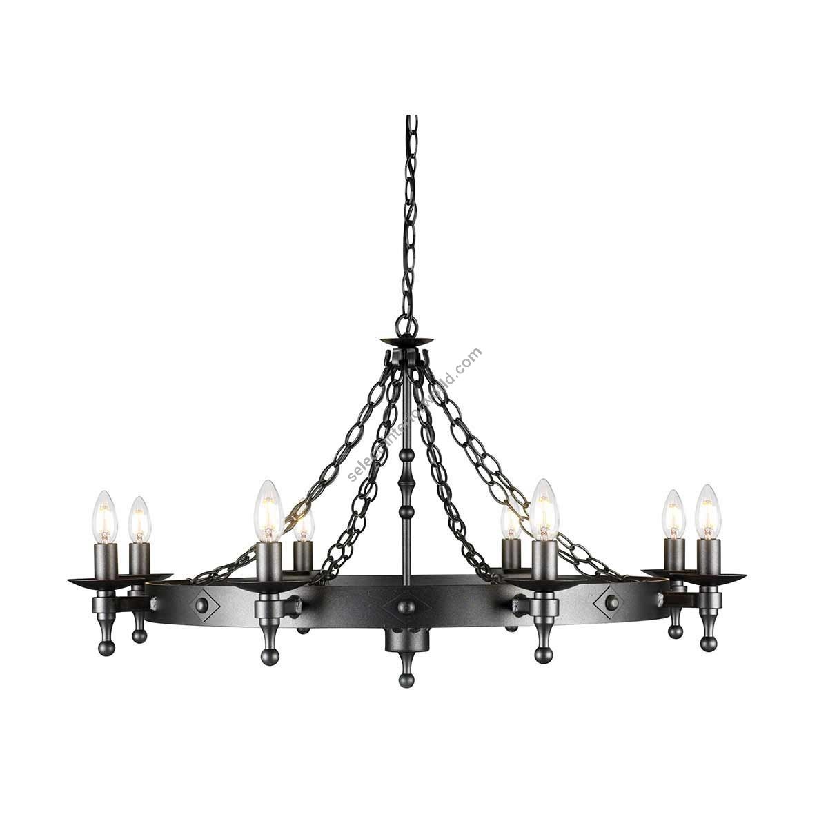 Elstead Lighting / Chandeliers / Warwick 8 Graphite Black