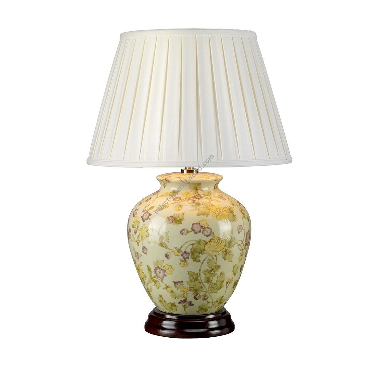 Elstead Lighting / Table Lamps / Yellow Flowers 1 with Ivory Shade