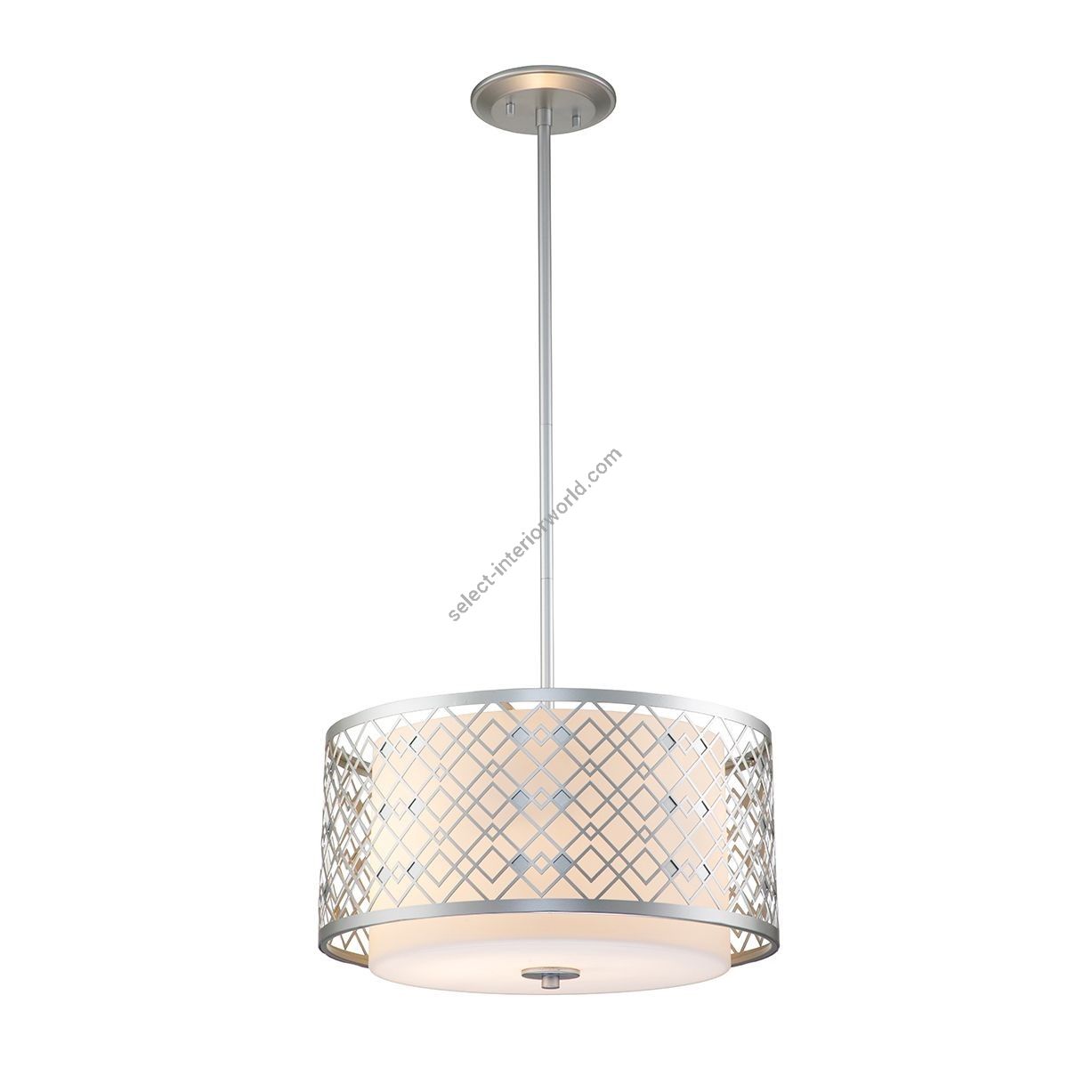 Elstead Lighting / Pendant Lights / Ziggy 2lt Medium Lacquered Silver