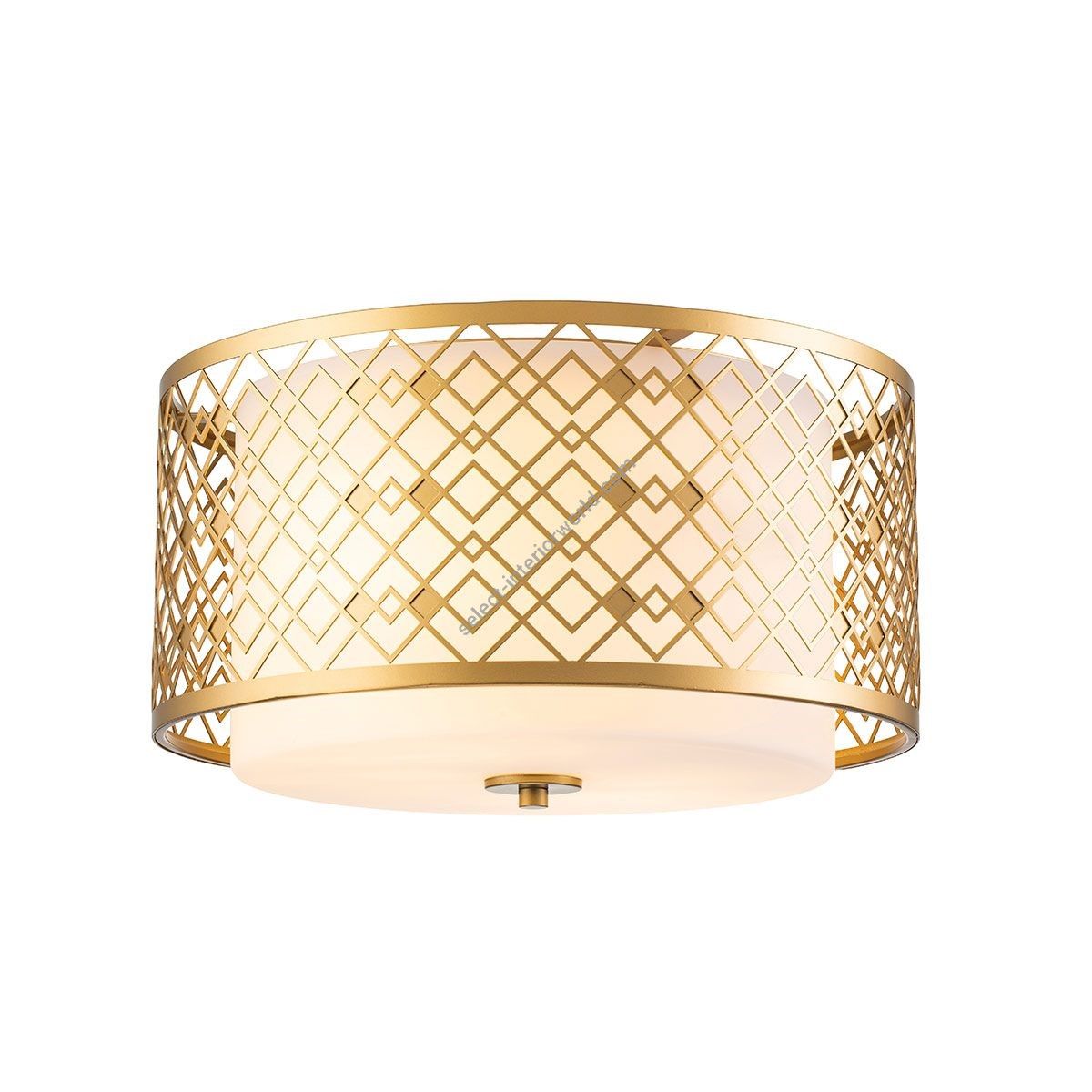 Elstead Lighting / Ceiling Lights / Ziggy 2 Medium Flush Lacquered Gold