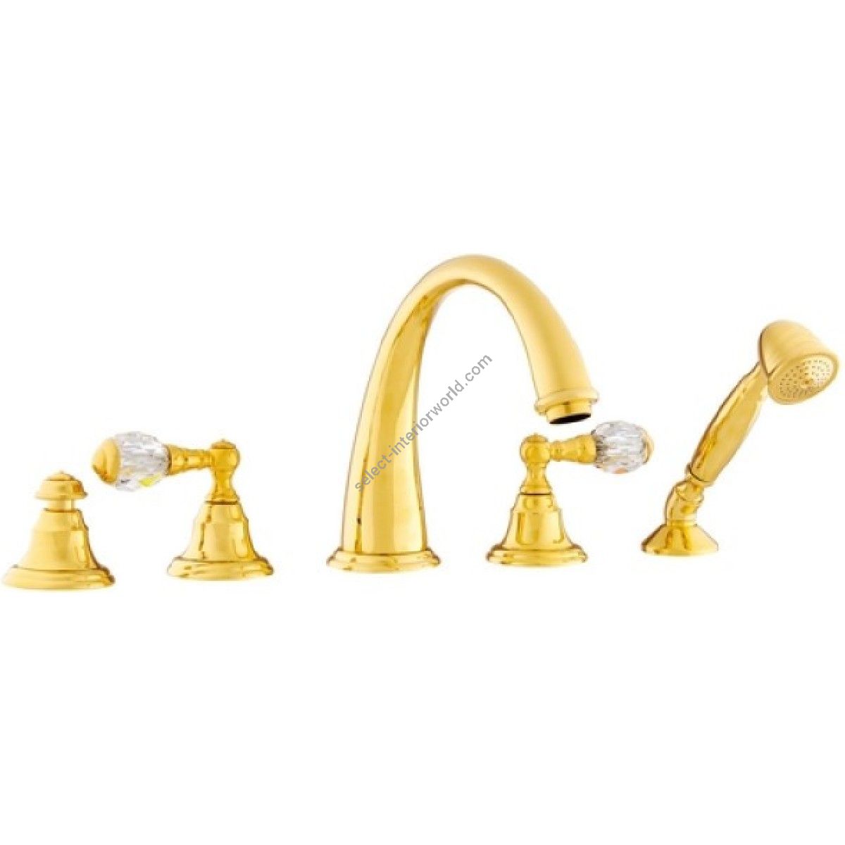 Bronces Mestre / Bath-Shower Fittings / Five holes bath set with Swarovski crystal 037616.000.00