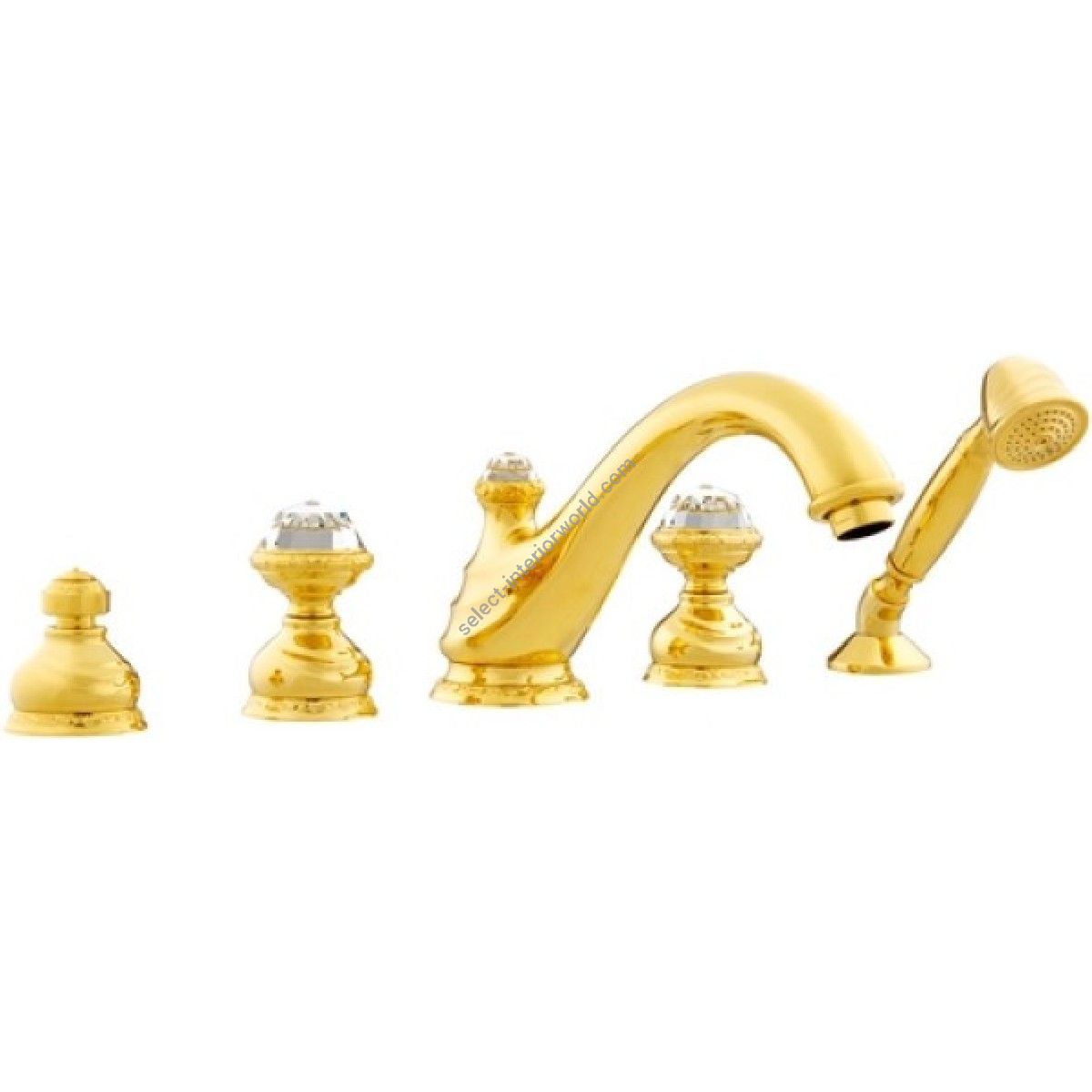 Bronces Mestre / Bath-Shower Fittings / Five holes bath set with Swarovski crystal 041216.000.00