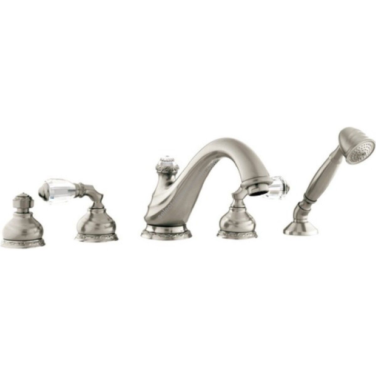 Bronces Mestre / Bath-Shower Fittings / Five holes bath set with Swarovski crystal 041616.A00.62
