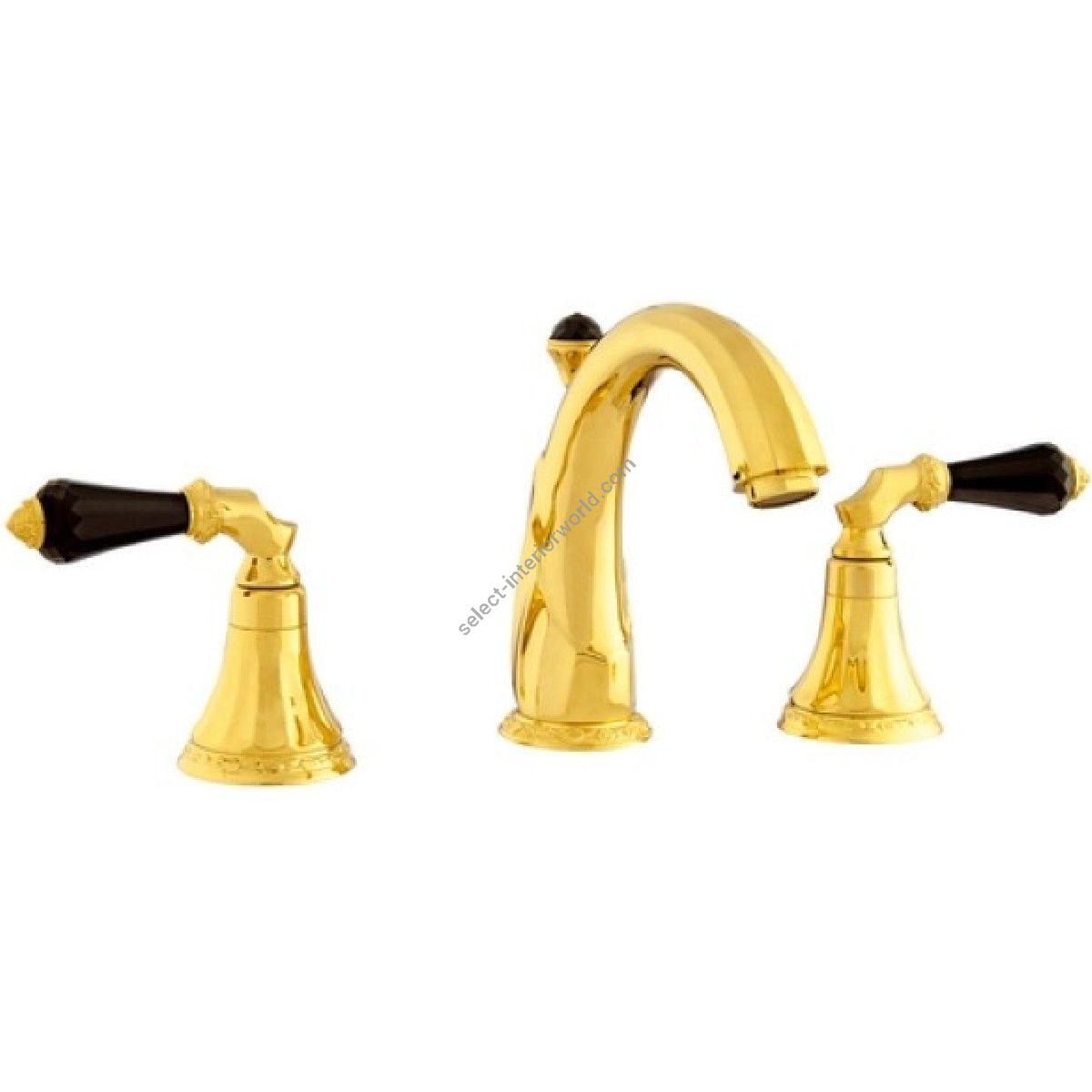 Bronces Mestre / Washbasin Fittings / Three holes basin set with Swarovski black crystal 058601.FN0.00