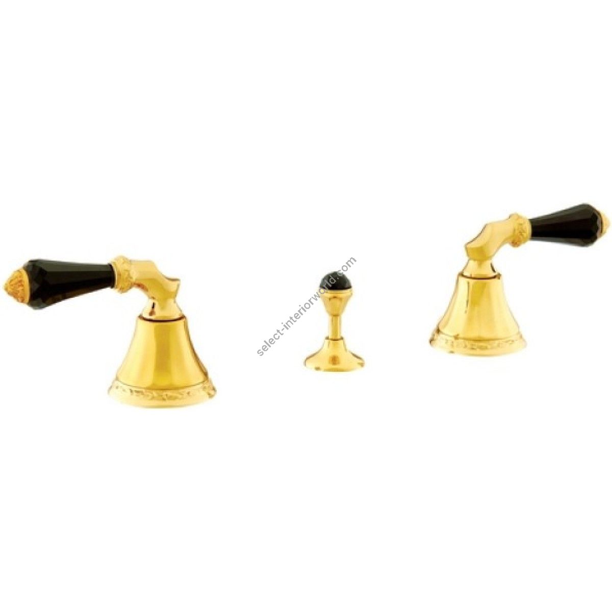 Bronces Mestre / Bidet Fittings / Three holes bidet set with Swarovski black crystal 058622.FN0.00