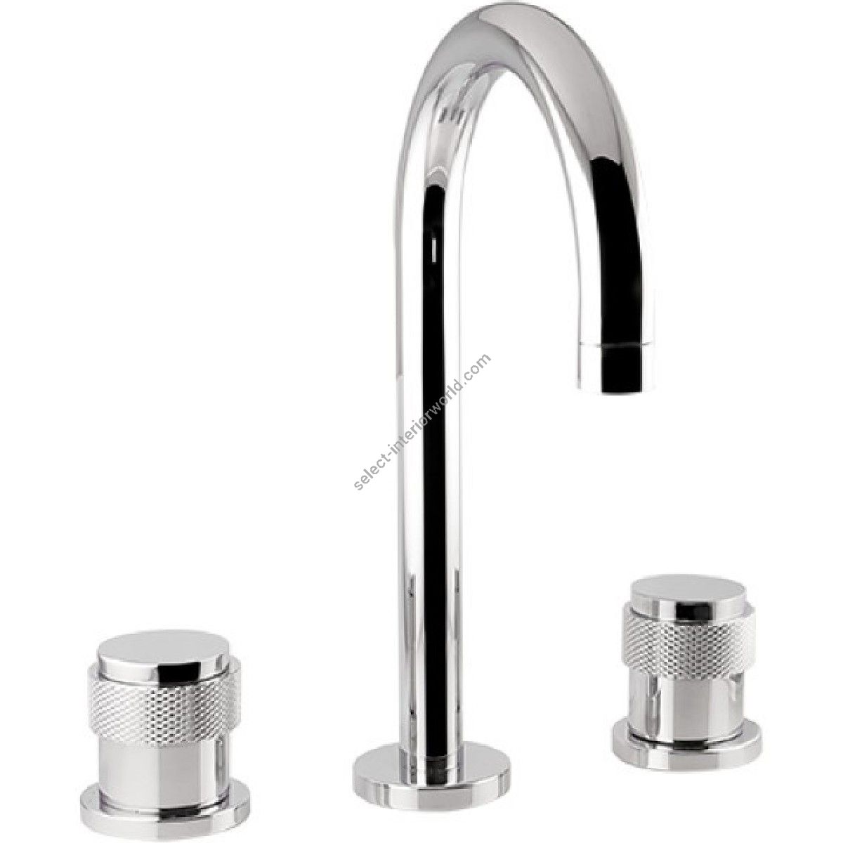 Bronces Mestre / Washbasin Fittings / Three holes basin set with decorated brass ring 071401.P00.50