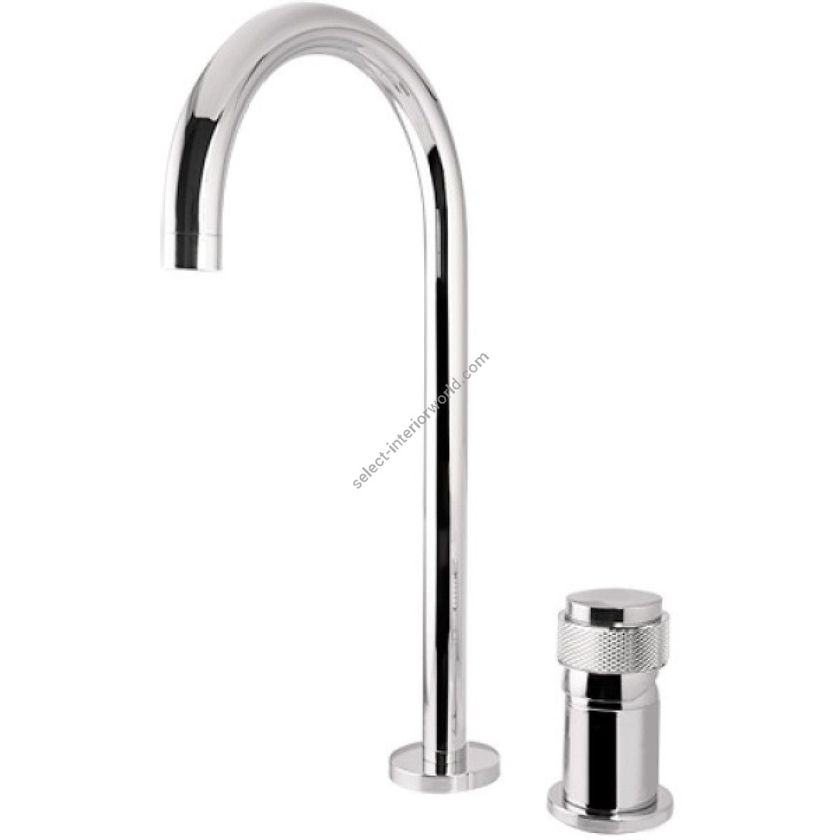 Bronces Mestre / Washbasin Fittings / Two holes single lever high basin mixer with decorated brass ring 071408.LP0.50